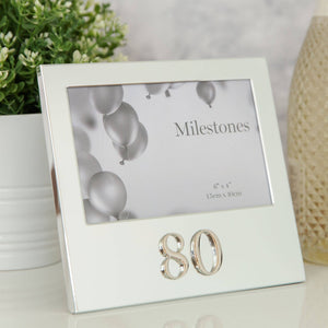 WIDDOP and Co. - Milestones Aluminium Photo Frame with 3D Number 6" x 4" - 80