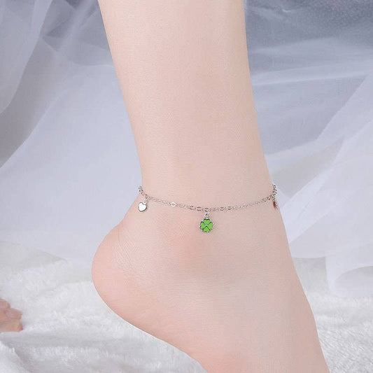 Perimade & Co. LLC - Four Leaf Clover Charm Anklet