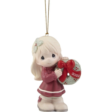 Precious Moments, May Your Christmas Wishes Come True, Dated 2022 Girl Ornament