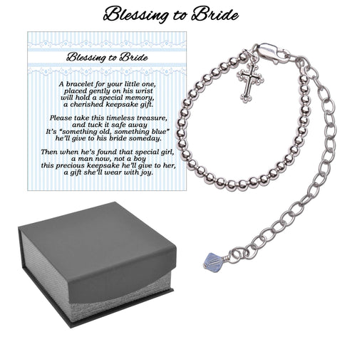 Cherished Moments - Boy's Blessing to Bride Sterling Silver Christening Bracelet