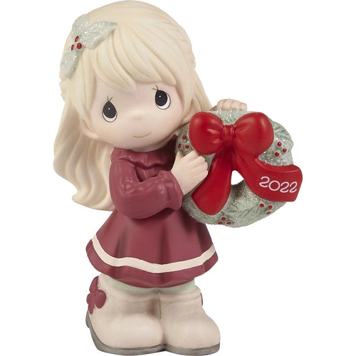 Precious Moments, May Your Christmas Wishes Come True, 2022 Dated Girl Figurine