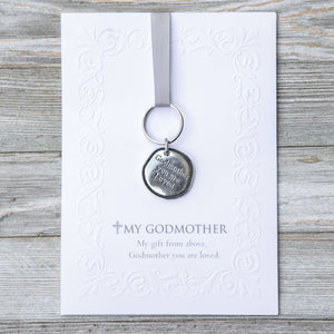 The Grandparent Gift Co. Inc. - Godmother You Are Loved Pewter Keychain And Card 5080