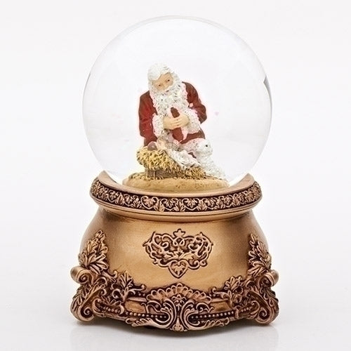Musical Kneeling Santa Snow Globe