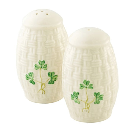 Belleek 2404 Shamrock Salt & Pepper Set