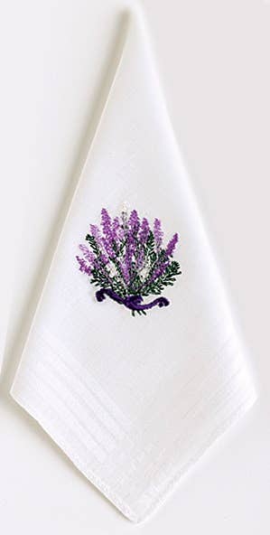 Samuel Lamont and Sons - Loose Cotton Colored Embroidered White Border-Lavender