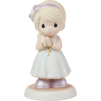 Precious Moments “Blessings On Your First Communion” Girl Blonde Hair Light Skin