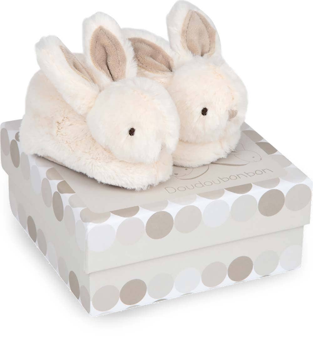 Doudou Et Compagnie - Tan Bunny Booties With Rattle