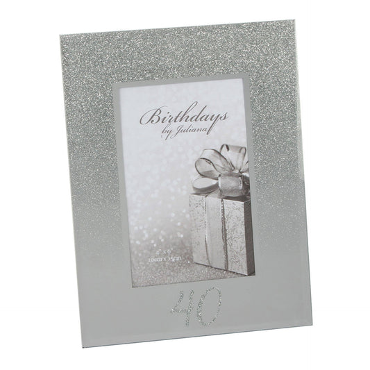 WIDDOP and Co. - Milestones Glitter Mirror Frame 4" x 6" - 40th