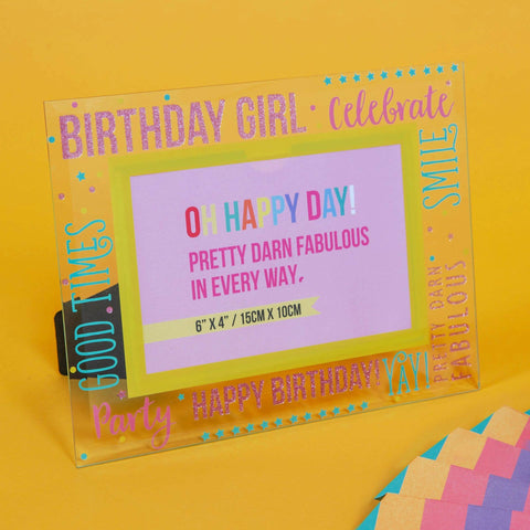WIDDOP and Co. - Oh Happy Day! Glass Photo Frame 6" x 4" Birthday Girl