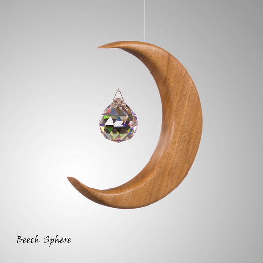 Medium Moon Suncatcher: Beech wood / Sphere