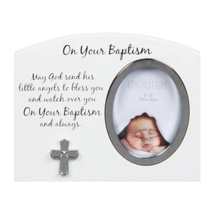 WIDDOP and Co. - Frame White/Silver Icon 3" x 4" - Baptism