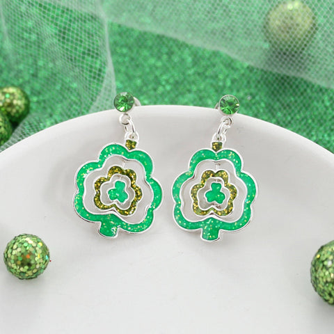 Seasons Jewelry - Spinning St. Patrick’s Day Shamrock Earrings