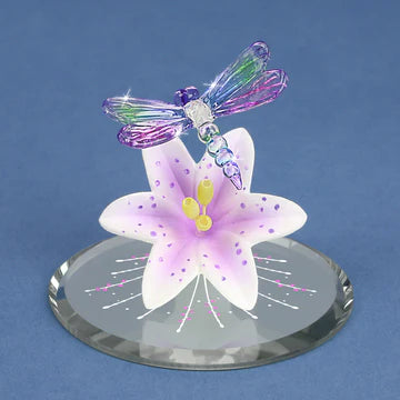 Glass Baron “Dragonfly on Lavender Lily”