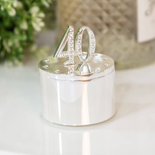 WIDDOP and Co. - Milestones Silver Plated Trinket Box With Crystal 40