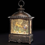Roman LED Swirl Santa Over Town Lantern