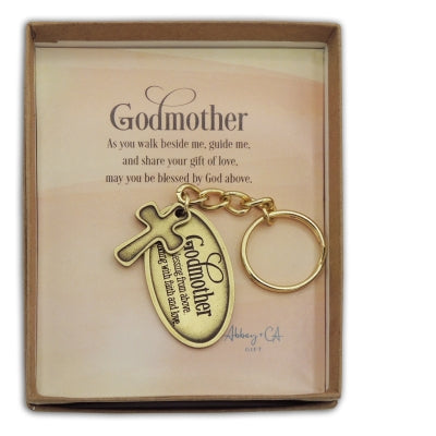 Godmother Key Ring With Cross