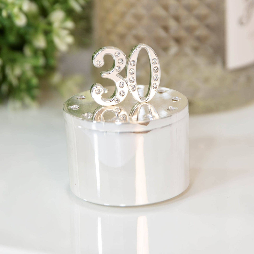 WIDDOP and Co. - Milestones Silver Plated Trinket Box With Crystal 30