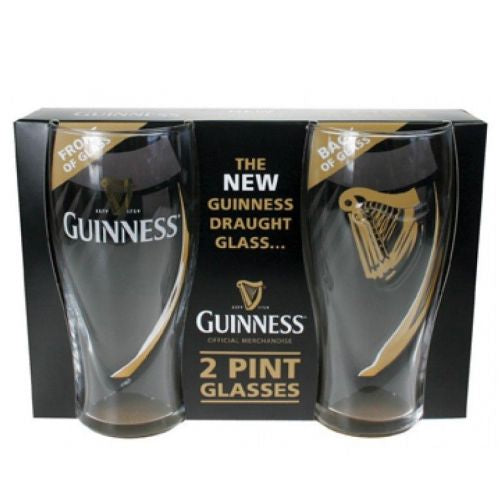 Guinness Embossed Gravity Pint Glasses - Set of 2