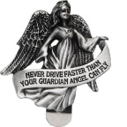 Never Drive Faster Than Your Guardian Angel visor Clip