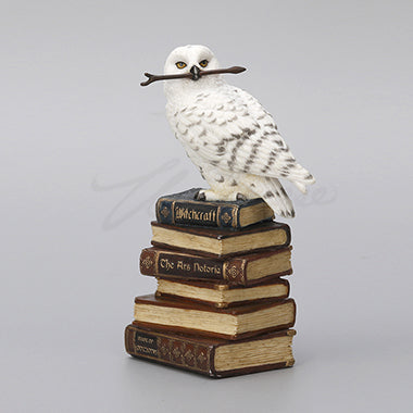 Unicorn Studio Magic Wand Snowy Owl On Book Stack