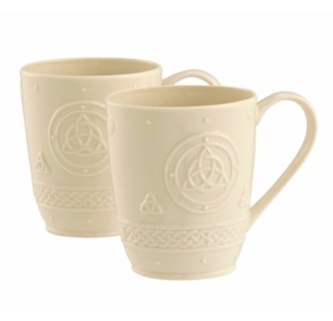 Belleek Classic Celtic 10oz. Mugs (Pair) 4138