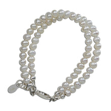 Load image into Gallery viewer, Cherished Moments - Kids Sterling Silver Double Strand Child&#39;s Pearl Bracelet: Large 6-12 Years
