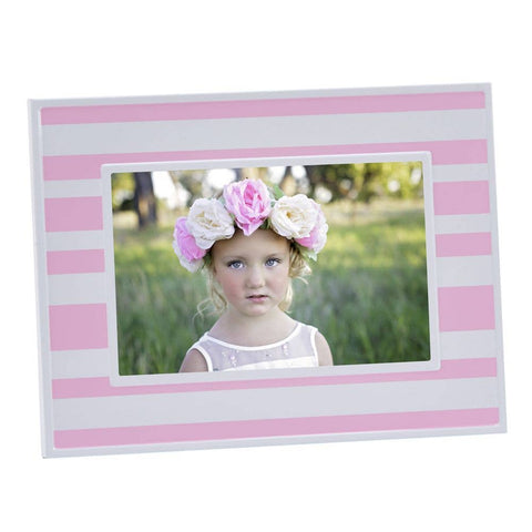 Creative Gifts International Inc. - Pink & White Striped 4" X 6" Photo Frame