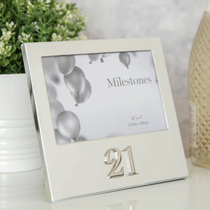 WIDDOP and Co. - Milestones Aluminium Photo Frame with 3D Number 6" x 4" - 21