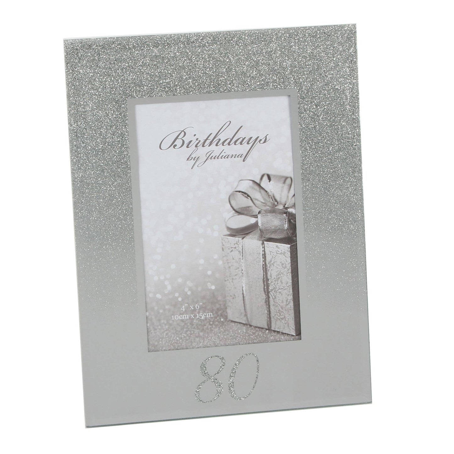 WIDDOP and Co. - Milestones Glitter Mirror Frame 4" x 6" - 80th