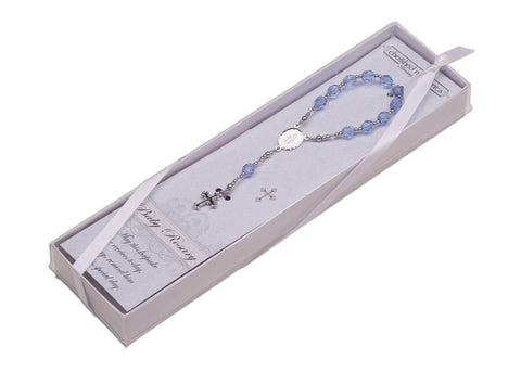 Cherished Moments - Sterling Silver Blue Baby Rosary Baptism Gift for Boys