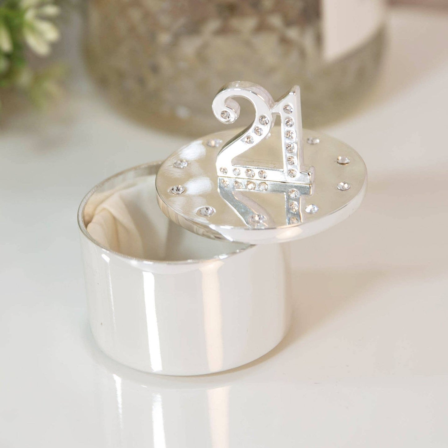 WIDDOP and Co. - Milestones Silverplated Trinket Box With Crystal 21