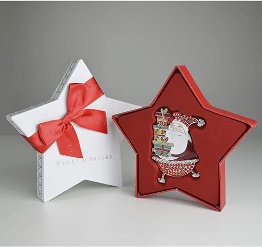 Bailey & Brooke Santa With Packages Sparkle Ornament