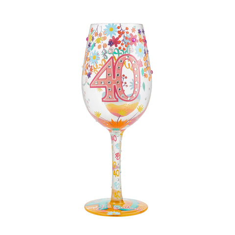 Lolita “Happy 40th Birthday” Wine Glass