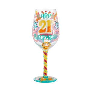 Lolita “Happy 21st Birthday” Wine Glass