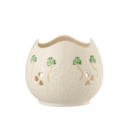 Belleek 4354  Shamrock Lace Pierced Votive